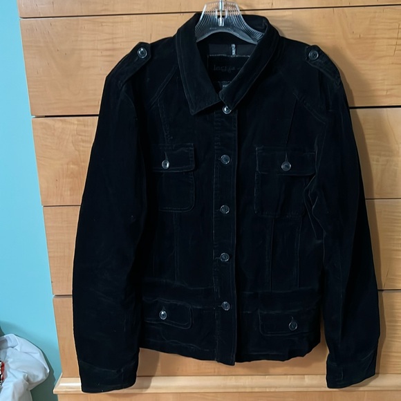 Jag Jeans Black Velvet Corduroy Jacket Size Large - Picture 1 of 6